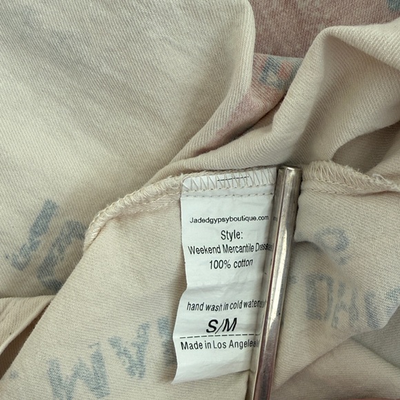 Jaded Gypsy Weekend Mercantile Dress feedsack cotton tunic seed sack boho nwt - Picture 7 of 7